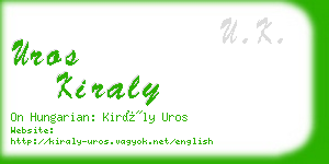 uros kiraly business card